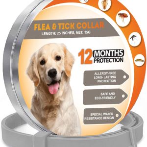 HODESU Dog Flea and Tick Collar, Tick Collars for Small, Medium, Large Dogs, 25 Inches Long, 12 Months Protection, Powerful Treatment for Dogs, Long-Lasting Collars for Dogs, Waterproof