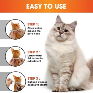 Cat Flea Collars, Flea Collar for Cats from Natural Ingredients, 12-Month Flea Treatment Cat, Water-Resistant Cat Flea Collar for All Cat Breeds & Sizes, 13 Inches Flea Treatment Cat Collar
