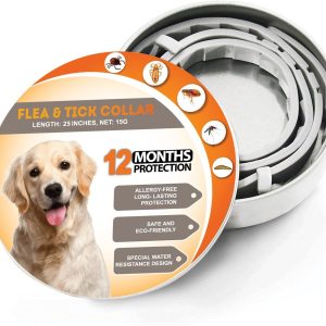 HODESU 12-Month Dog Flea Collars, 25 Inches Flea Collars for Dogs – Flea Treatment for Dogs from Natural Essential Oils – Waterproof Dog Flea Collar – Dog Flea Treatment for All Dog Sizes and Breeds